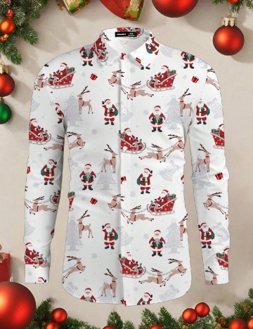 
						Camasa SHEIN Plus Size Men, alb