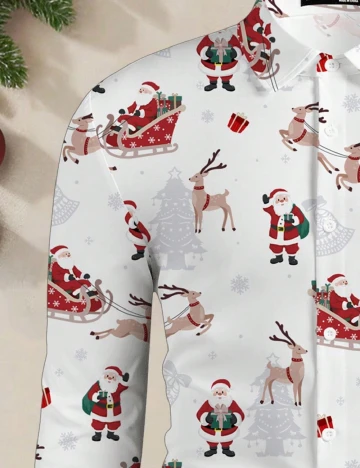 Camasa SHEIN Plus Size Men, alb