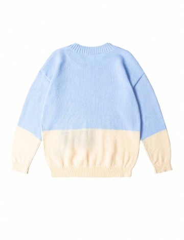 Pulover SHEIN, albastru/crem