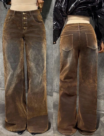 Pantaloni SHEIN, maro