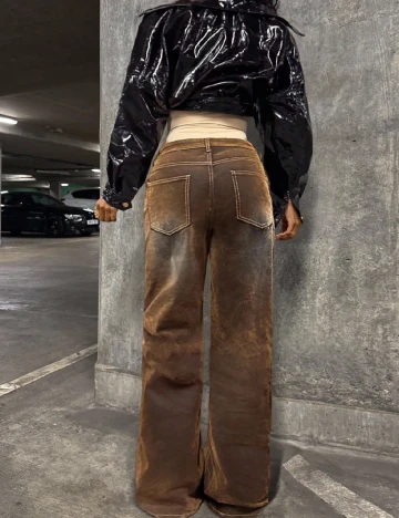 Pantaloni SHEIN, maro