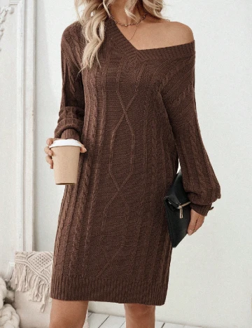 Rochie scurta SHEIN, maro