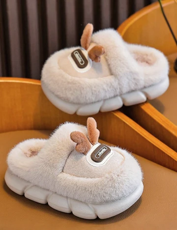 Papuci de Casa Shein Kids, crem