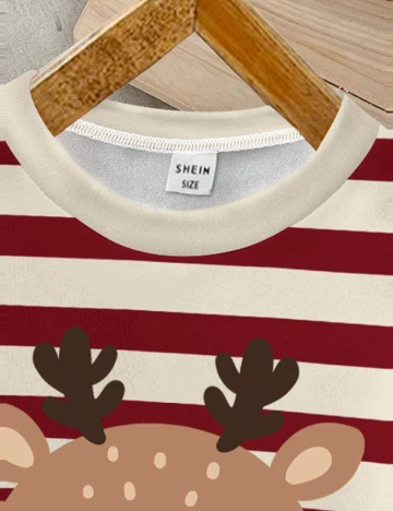 Bluza Shein Kids, alb/rosu