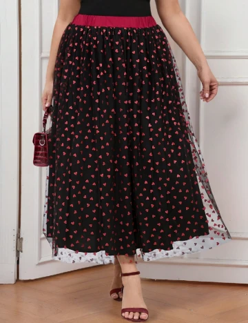 Fusta SHEIN CURVE, negru