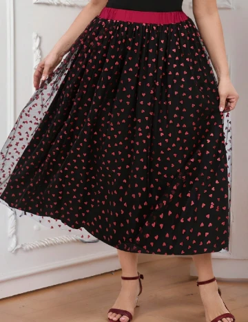 Fusta SHEIN CURVE, negru