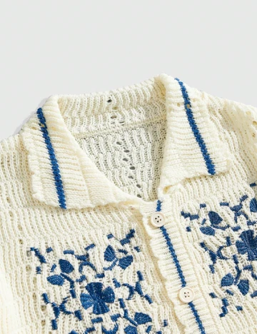 Cardigan Romwe, crem