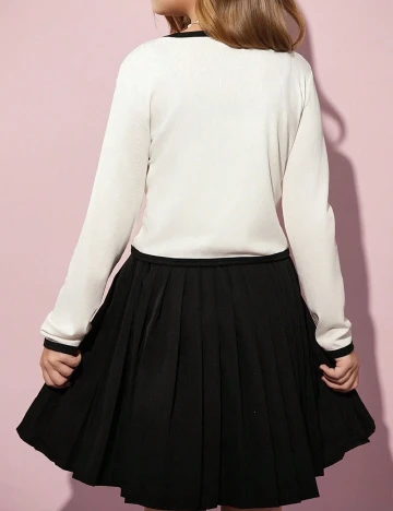 Compleu Shein Kids, alb/negru