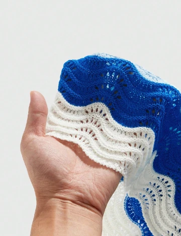 Cardigan Romwe, alb/albastru