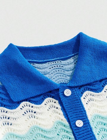 Cardigan Romwe, alb/albastru