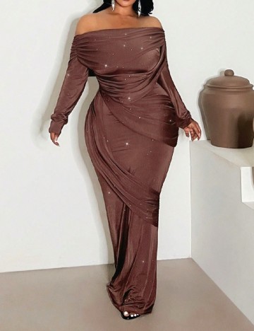 
						Rochie lunga SHEIN CURVE, maro