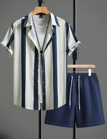 Compleu SHEIN, ecru/bleumarin