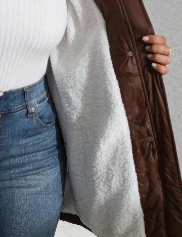 Geaca SHEIN CURVE, maro