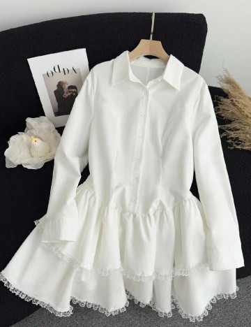 Rochie scurta SHEIN CURVE, alb