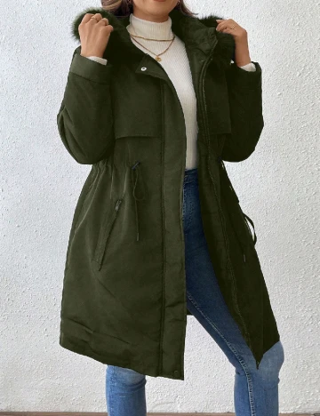 Geaca SHEIN CURVE, verde