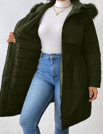 Geaca SHEIN CURVE, verde