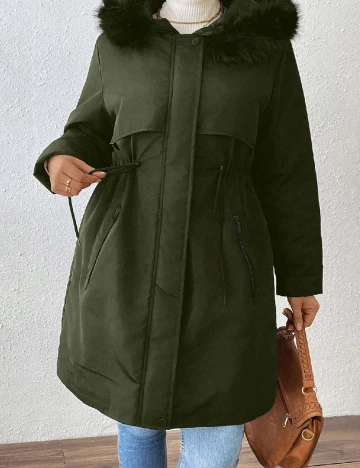 Geaca SHEIN CURVE, verde