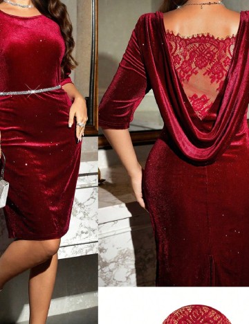 Rochie scurta SHEIN CURVE, rosu