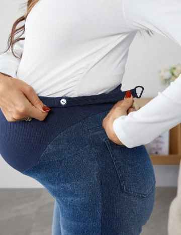 Pantaloni SHEIN Maternity, albastru