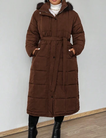 Geaca SHEIN CURVE, maro