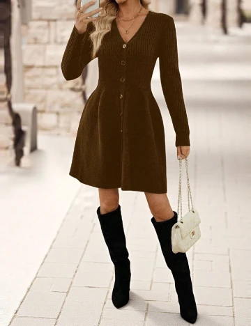 Rochie scurta SHEIN, kaki