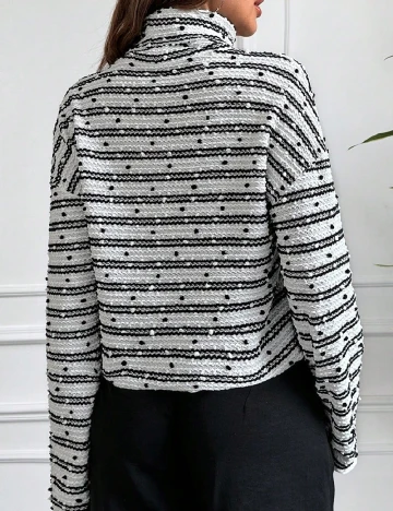 Bluza SHEIN, alb/negru