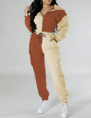 Compleu SHEIN, maro/crem