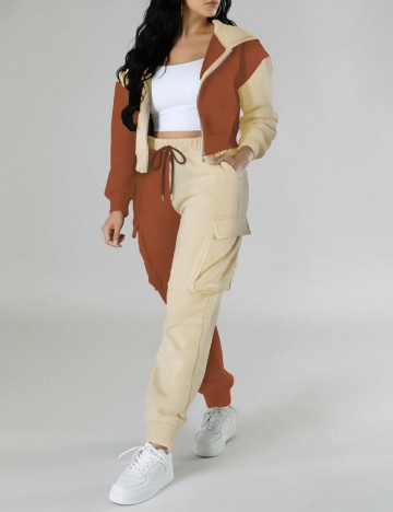 Compleu SHEIN, maro/crem