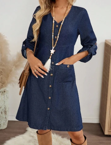 Rochie scurta SHEIN, bleumarin