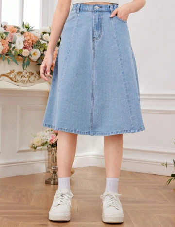 Fusta Shein Kids, albastru