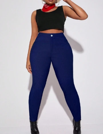 Pantaloni SHEIN CURVE, albastru