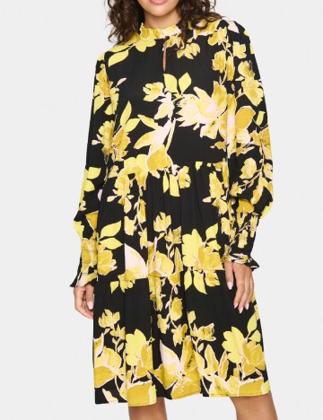 Rochie medie Saint Tropez, negru/galben