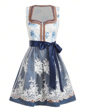 
						Rochie scurta SHEIN, alb/albastru