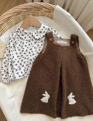 Compleu Shein Kids, alb/maro