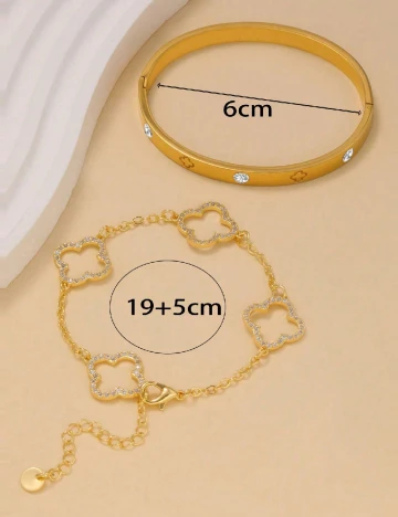 Set Bratari 2 bucati SHEIN, auriu