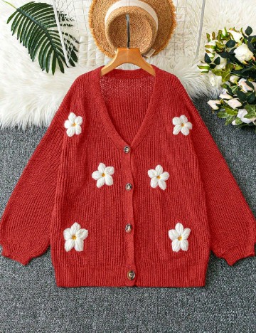 
						Cardigan SHEIN CURVE, rosu