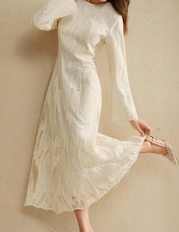 Rochie medie SHEIN, ecru