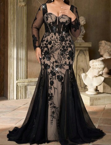 Rochie lunga SHEIN CURVE, negru