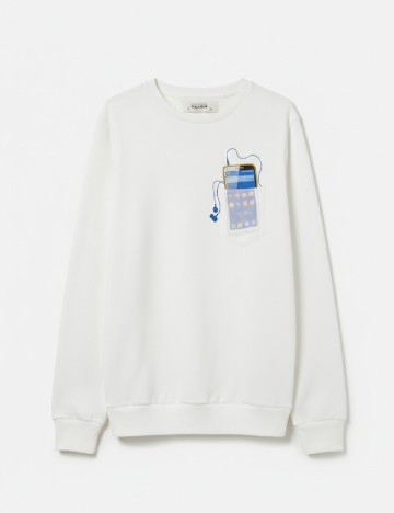 Bluza Pull&Bear, alb