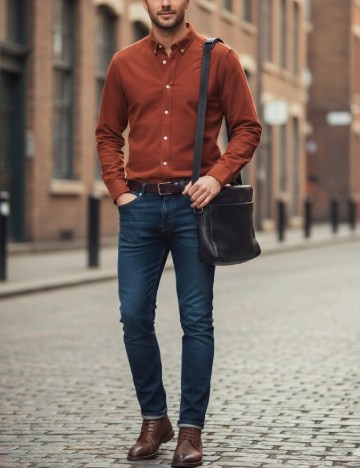 
						Camasa Zara, caramiziu