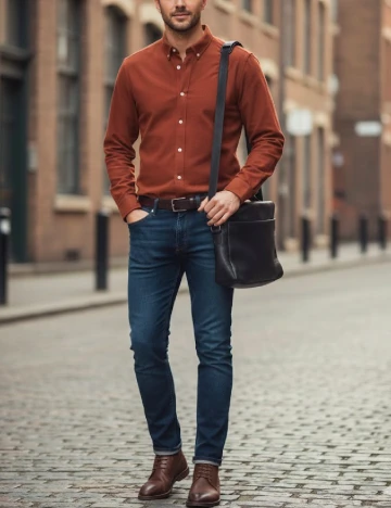 Camasa Zara, caramiziu