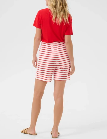 Pantaloni scurti Cream, alb/rosu