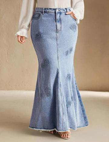 Fusta Anewsta Curve, albastru