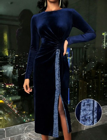 Rochie medie SHEIN, bleumarin