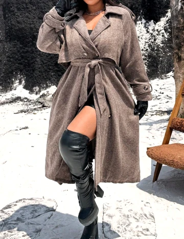 Palton SHEIN CURVE, maro