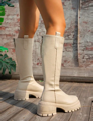 Cizme SHEIN, crem