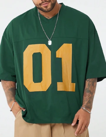 Tricou SHEIN Plus Size Men, verde