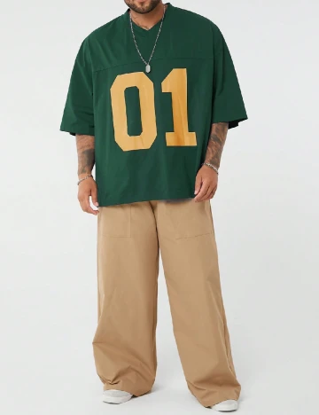 Tricou SHEIN Plus Size Men, verde