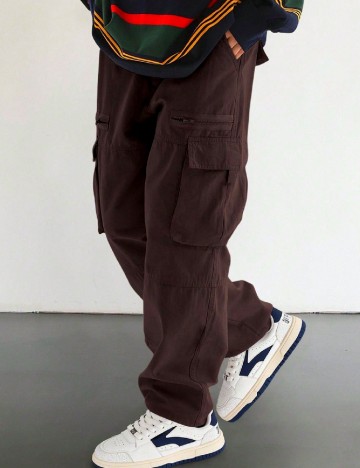 Pantaloni SHEIN, maro