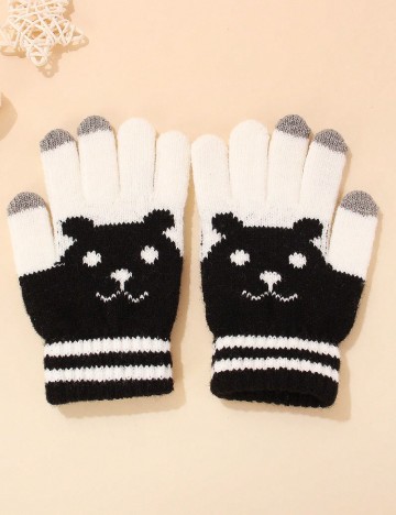 
						Manusi Shein Kids, alb/negru